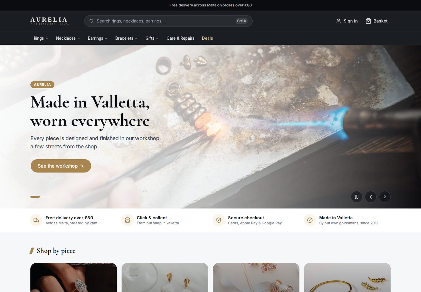 An online shop built by Blinklabs, open on a laptop
