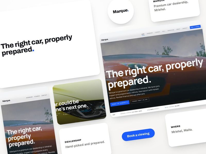 Marque, a car dealership website template by Blinklabs