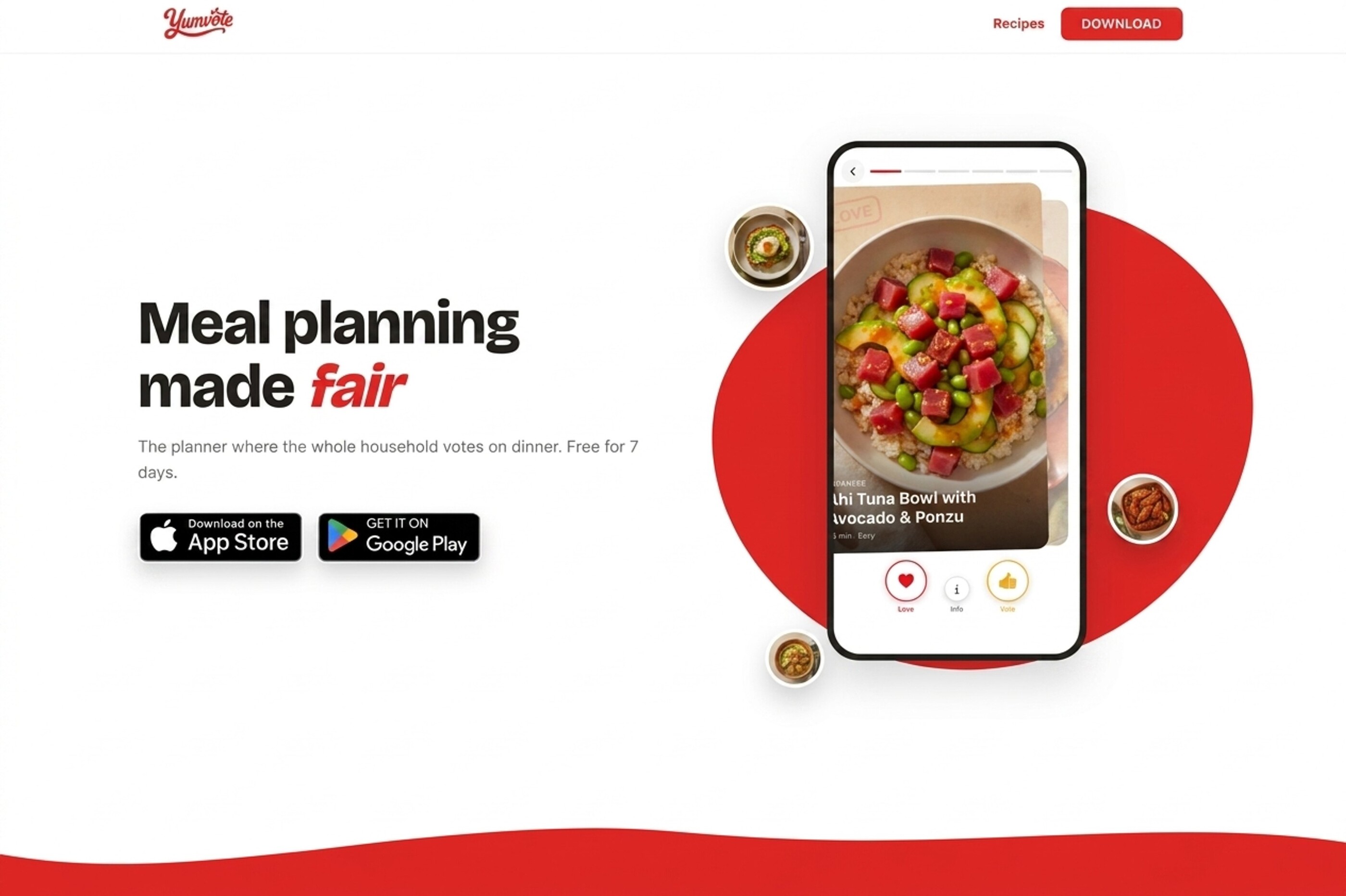 Yumvote marketing website